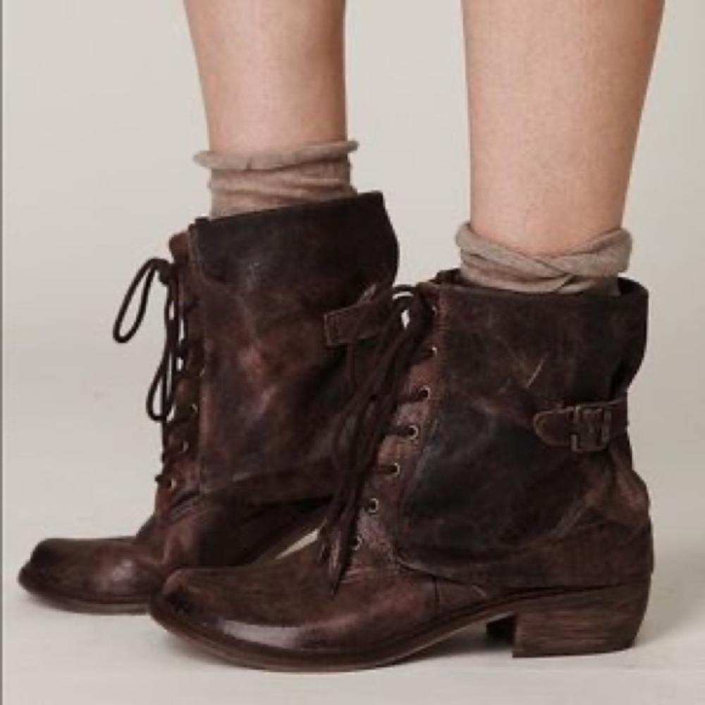 MIA Limited Edition Brown Combat Ankle Boot